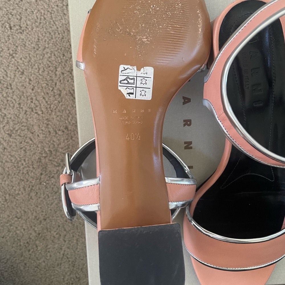 Marni leather sandals with silver detail. 40.5 - Picture 4 of 6